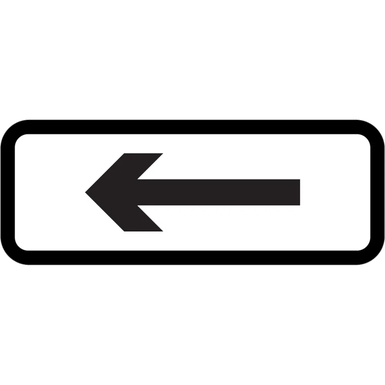 Arrow Supplementary Plate to suit 750mm - Black Plastic Sign