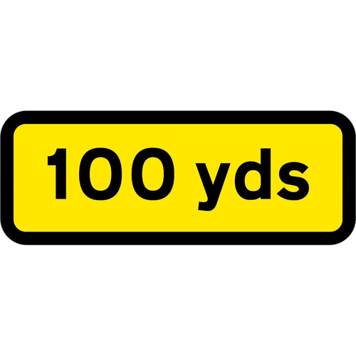 100 YDS Supplementary Plate to suit 750mm - Black on Yellow
