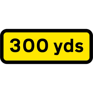 300 YDS Supplementary Plate to suit 750mm - Black on Yellow