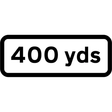 400 YDS Supplementary Plate to suit 750mm - Black on White