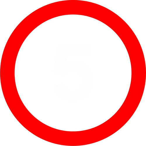 750mm MPH Sign - Black Plastic Sign