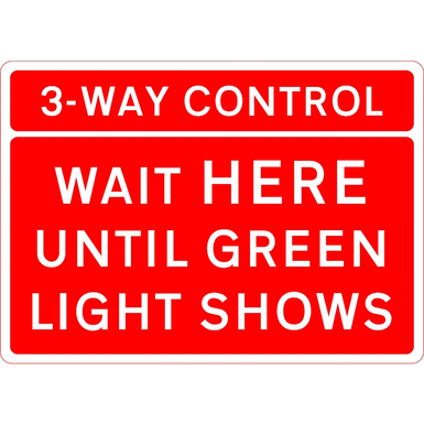 1050mm x 750mm 3 Way Control - Black Plastic Sign
