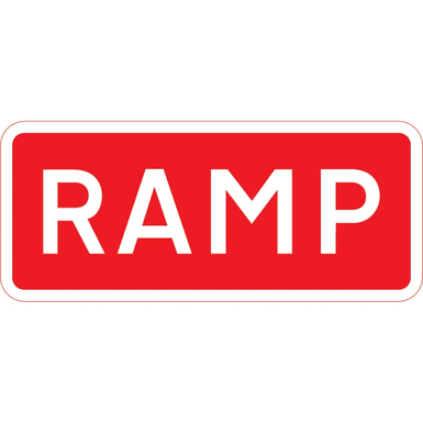 1050mm x 750mm RAMP - Black Plastic Sign