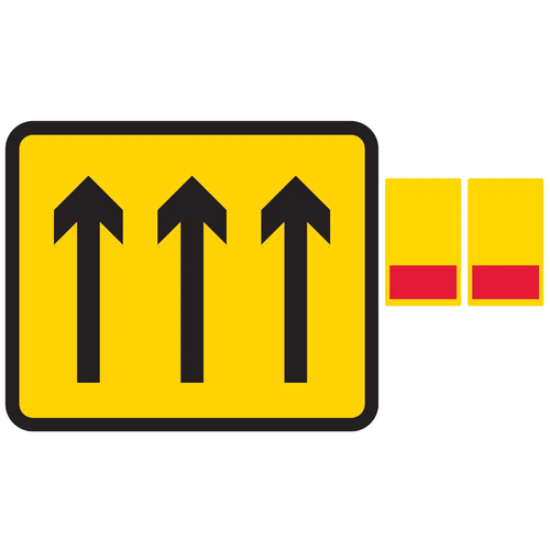 1080mm x 900mm 3 Lane Wicket (c/w Blanking Plate) - Black Plastic Sign