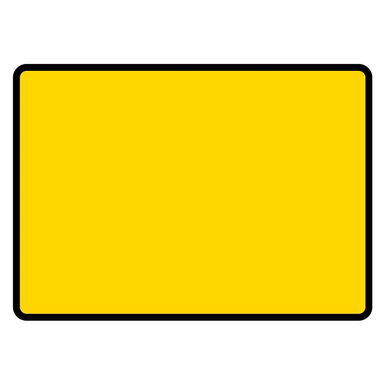 1050mm x 750mm Blank Yellow (c/w Black Border) - Black Plastic Sign