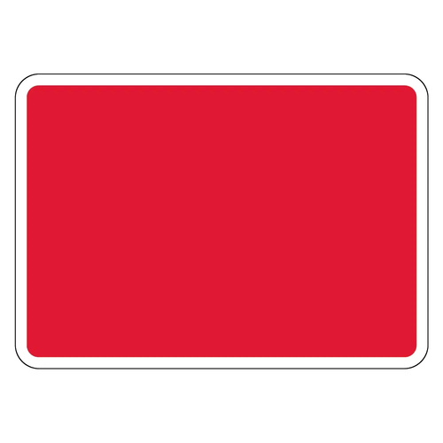 1050mm x 750mm Blank Red (c/w White Border) - Black Plastic Sign