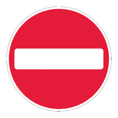 750mm No Entry Sign - Black Plastic Sign