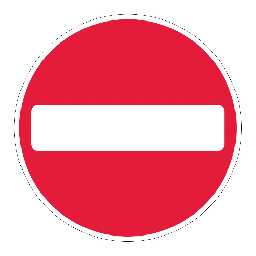 750mm No Entry Sign - Black Plastic Sign